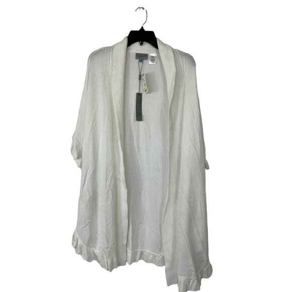 Joseph A. Sweaters - Joseph A. Women's Off White Ruffled Cardigan